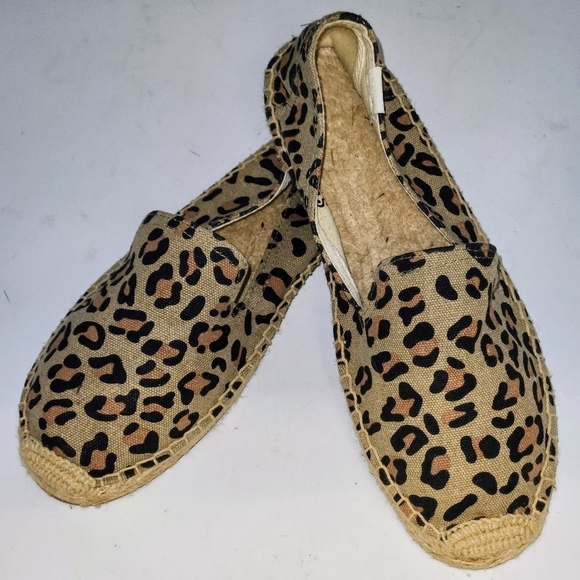 SOLUDOS Smoking Leopard Canvas Slipper Espadrilles In Maroon Black And Tan SZ 7 - Picture 12 of 12